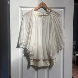 White accordion sleeve blouse